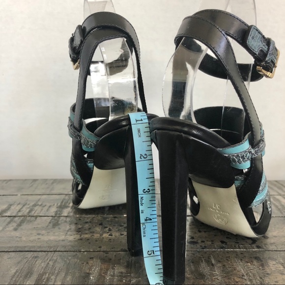 JASON WU PYTHON Snakeskin-Trimmed HEEL Sandals - Picture 8 of 13